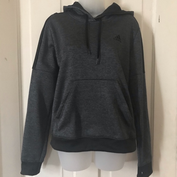 NWOT ADIDAS HOODED GRAY/BLACK SWEATSHIRT. M - Picture 4 of 7